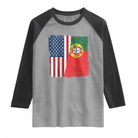 Portuguese American Flag Raglan Shirt Retro Vintage USA Portugal Roots Heritage Pride - Wonder Print Shop