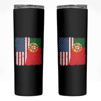 Portuguese American Flag Skinny Tumbler Retro Vintage USA Portugal Roots Heritage Pride - Wonder Print Shop
