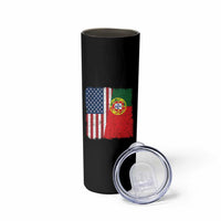 Portuguese American Flag Skinny Tumbler Retro Vintage USA Portugal Roots Heritage Pride - Wonder Print Shop