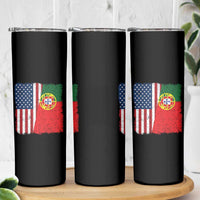 Portuguese American Flag Skinny Tumbler Retro Vintage USA Portugal Roots Heritage Pride - Wonder Print Shop