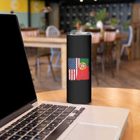 Portuguese American Flag Skinny Tumbler Retro Vintage USA Portugal Roots Heritage Pride - Wonder Print Shop