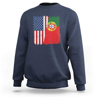 Portuguese American Flag Sweatshirt Retro Vintage USA Portugal Roots Heritage Pride - Wonder Print Shop