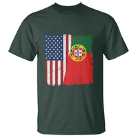 Portuguese American Flag T Shirt Retro Vintage USA Portugal Roots Heritage Pride - Wonder Print Shop