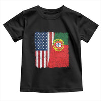 Portuguese American Flag Toddler T Shirt Retro Vintage USA Portugal Roots Heritage Pride - Wonder Print Shop