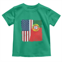 Portuguese American Flag Toddler T Shirt Retro Vintage USA Portugal Roots Heritage Pride - Wonder Print Shop
