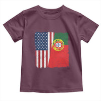 Portuguese American Flag Toddler T Shirt Retro Vintage USA Portugal Roots Heritage Pride - Wonder Print Shop