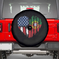Half Portuguese American Flag Spare Tire Cover Portugal Roots USA Flag Immigrant Gifts - Wonder Print Shop