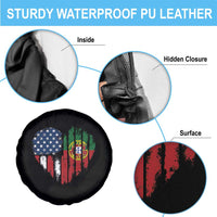Half Portuguese American Flag Spare Tire Cover Portugal Roots USA Flag Immigrant Gifts - Wonder Print Shop