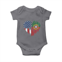 Half Portuguese American Flag Baby Onesie Portugal Roots USA Flag Immigrant Gifts - Wonder Print Shop