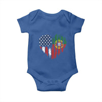 Half Portuguese American Flag Baby Onesie Portugal Roots USA Flag Immigrant Gifts - Wonder Print Shop