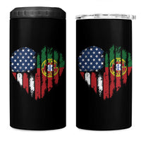 Half Portuguese American Flag 4 in 1 Can Cooler Tumbler Portugal Roots USA Flag Immigrant Gifts - Wonder Print Shop