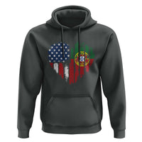 Half Portuguese American Flag Hoodie Portugal Roots USA Flag Immigrant Gifts - Wonder Print Shop