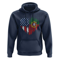 Half Portuguese American Flag Hoodie Portugal Roots USA Flag Immigrant Gifts - Wonder Print Shop