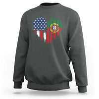 Half Portuguese American Flag Sweatshirt Portugal Roots USA Flag Immigrant Gifts - Wonder Print Shop
