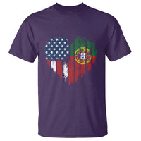 Half Portuguese American Flag T Shirt Portugal Roots USA Flag Immigrant Gifts - Wonder Print Shop