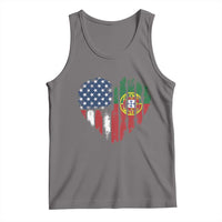 Half Portuguese American Flag Tank Top Portugal Roots USA Flag Immigrant Gifts - Wonder Print Shop