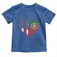 Half Portuguese American Flag Toddler T Shirt Portugal Roots USA Flag Immigrant Gifts - Wonder Print Shop