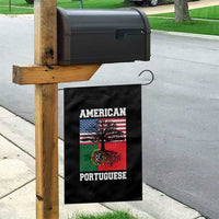 American Grown Portuguese Roots Garden Flag Distressed Tree Portugal USA Flag - Wonder Print Shop