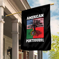 American Grown Portuguese Roots Garden Flag Distressed Tree Portugal USA Flag - Wonder Print Shop