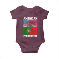 American Grown Portuguese Roots Baby Onesie Distressed Tree Portugal USA Flag - Wonder Print Shop