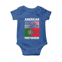 American Grown Portuguese Roots Baby Onesie Distressed Tree Portugal USA Flag - Wonder Print Shop