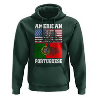 American Grown Portuguese Roots Hoodie Distressed Tree Portugal USA Flag - Wonder Print Shop