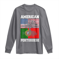American Grown Portuguese Roots Long Sleeve Shirt Distressed Tree Portugal USA Flag - Wonder Print Shop