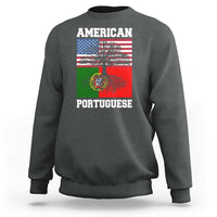American Grown Portuguese Roots Sweatshirt Distressed Tree Portugal USA Flag - Wonder Print Shop