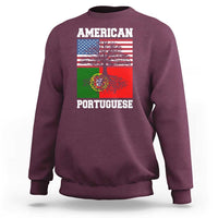 American Grown Portuguese Roots Sweatshirt Distressed Tree Portugal USA Flag - Wonder Print Shop