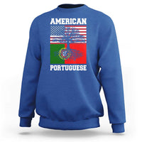 American Grown Portuguese Roots Sweatshirt Distressed Tree Portugal USA Flag - Wonder Print Shop
