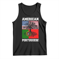 American Grown Portuguese Roots Tank Top Distressed Tree Portugal USA Flag - Wonder Print Shop