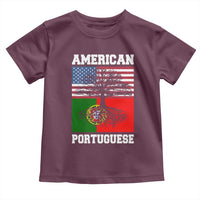 American Grown Portuguese Roots Toddler T Shirt Distressed Tree Portugal USA Flag - Wonder Print Shop