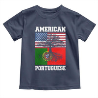 American Grown Portuguese Roots Toddler T Shirt Distressed Tree Portugal USA Flag - Wonder Print Shop
