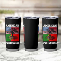 American Grown Portuguese Roots Tumbler Cup Distressed Tree Portugal USA Flag - Wonder Print Shop