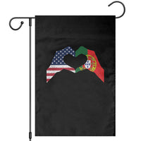 Portuguese American Flag Garden Flag Vintage Portugal USA Flag Heart - Wonder Print Shop