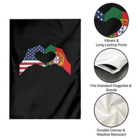 Portuguese American Flag Garden Flag Vintage Portugal USA Flag Heart - Wonder Print Shop