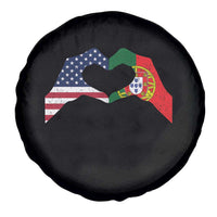 Portuguese American Flag Spare Tire Cover Vintage Portugal USA Flag Heart - Wonder Print Shop