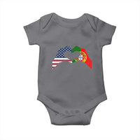 Portuguese American Flag Baby Onesie Vintage Portugal USA Flag Heart - Wonder Print Shop