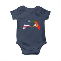 Portuguese American Flag Baby Onesie Vintage Portugal USA Flag Heart - Wonder Print Shop