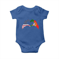 Portuguese American Flag Baby Onesie Vintage Portugal USA Flag Heart - Wonder Print Shop
