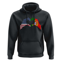 Portuguese American Flag Hoodie Vintage Portugal USA Flag Heart - Wonder Print Shop