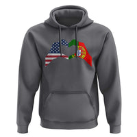 Portuguese American Flag Hoodie Vintage Portugal USA Flag Heart - Wonder Print Shop
