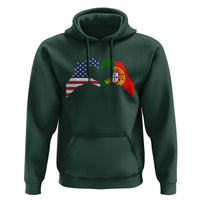 Portuguese American Flag Hoodie Vintage Portugal USA Flag Heart - Wonder Print Shop