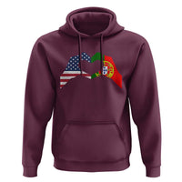 Portuguese American Flag Hoodie Vintage Portugal USA Flag Heart - Wonder Print Shop