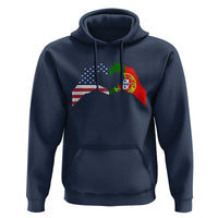 Portuguese American Flag Hoodie Vintage Portugal USA Flag Heart - Wonder Print Shop