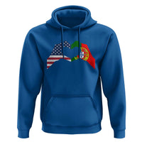 Portuguese American Flag Hoodie Vintage Portugal USA Flag Heart - Wonder Print Shop