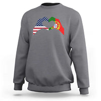 Portuguese American Flag Sweatshirt Vintage Portugal USA Flag Heart - Wonder Print Shop