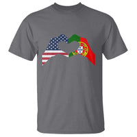 Portuguese American Flag T Shirt Vintage Portugal USA Flag Heart - Wonder Print Shop