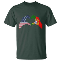 Portuguese American Flag T Shirt Vintage Portugal USA Flag Heart - Wonder Print Shop