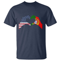 Portuguese American Flag T Shirt Vintage Portugal USA Flag Heart - Wonder Print Shop